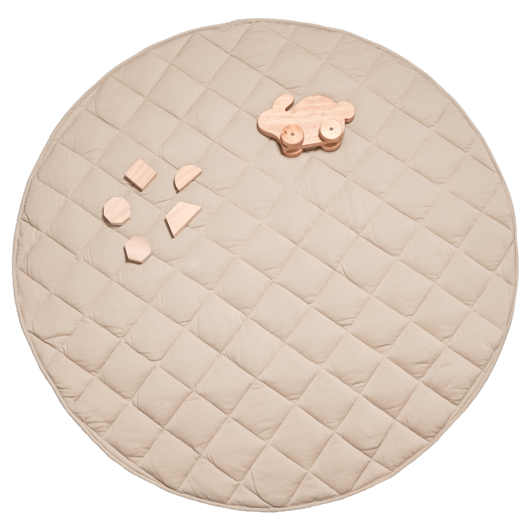 Jersey Quilted Play Mat (Waterproof Backing) - Wheat XL Size