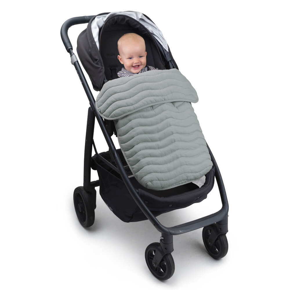 Linen Stay-Put Pram Quilt/Footmuff - Sage Green