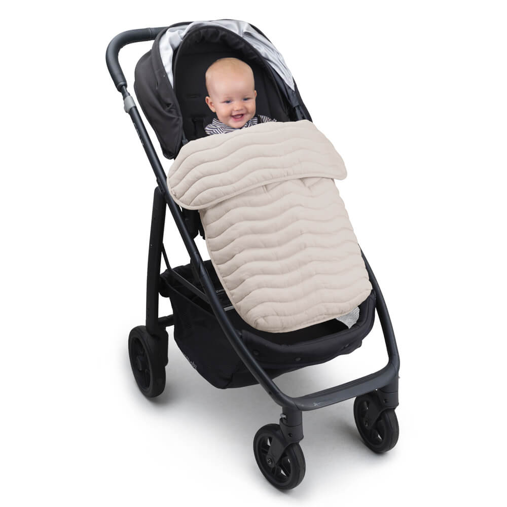 Linen Stay-Put Pram Quilt/Footmuff - Wheat