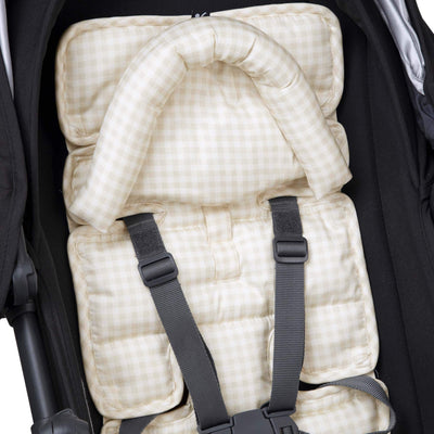 Mini Pram Liner with adjustable head support - Wheat Gingham