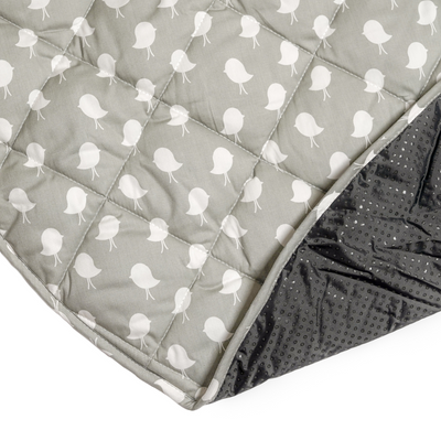 Baby Play Mat (Waterproof Backing) - Grey Birds