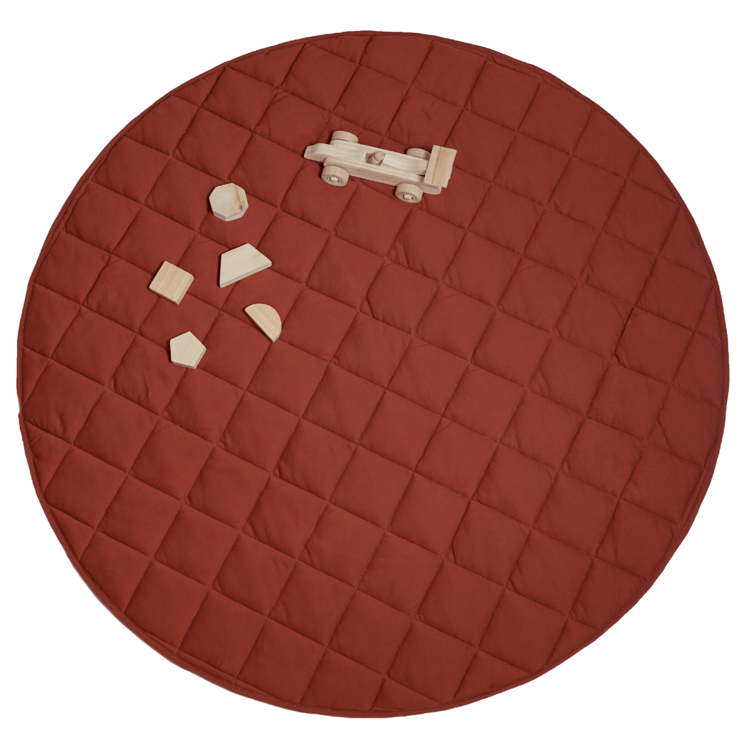 Jersey Quilted Play Mat (Waterproof Backing) - Rust XL Size