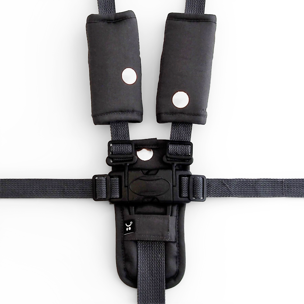 3 Piece Harness Cover Set - Charcoal/Silver Spots - Outlook Baby