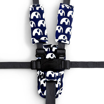 4 Piece Pram Liner Set - Navy Elephant - Outlook Baby