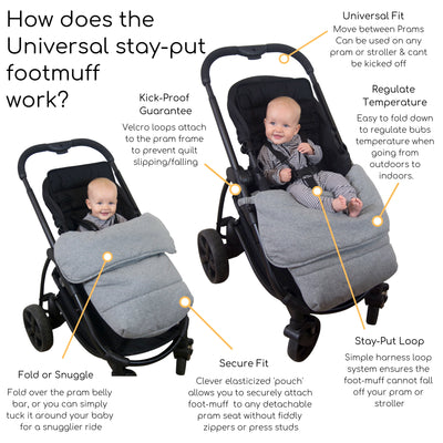 Universal Stay-Put Pram Quilt/Footmuff - Rust