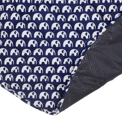 Baby Play Mat (Waterproof Backing) - Navy Elephant