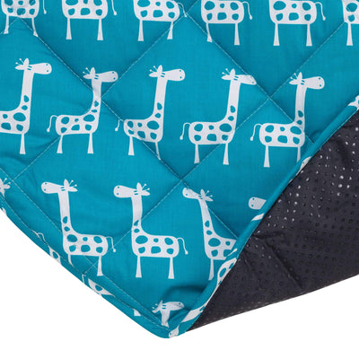 Baby Play Mat (Waterproof Backing) - Teal Giraffe