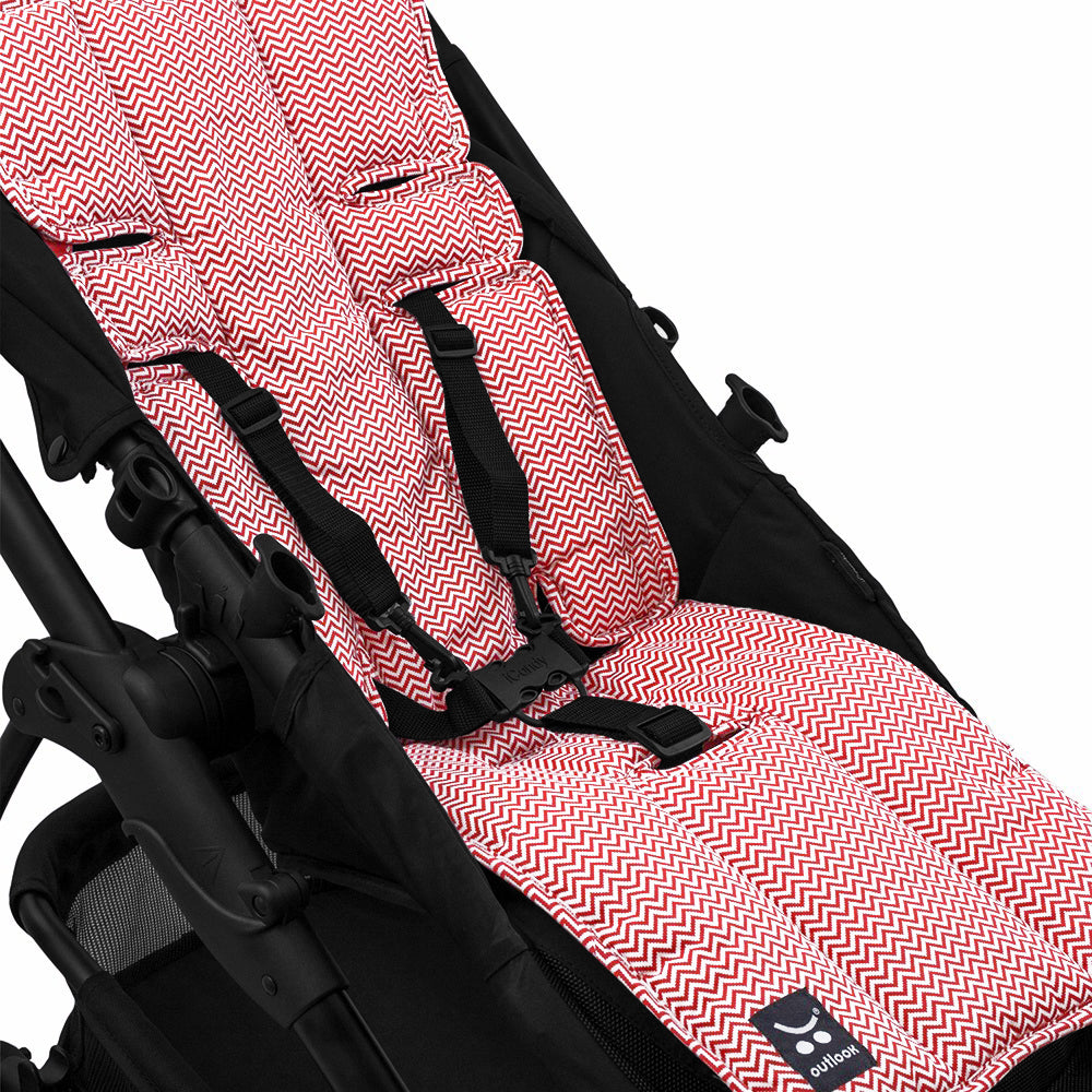 Pram Liner - Red Zig Zag - Outlook Baby