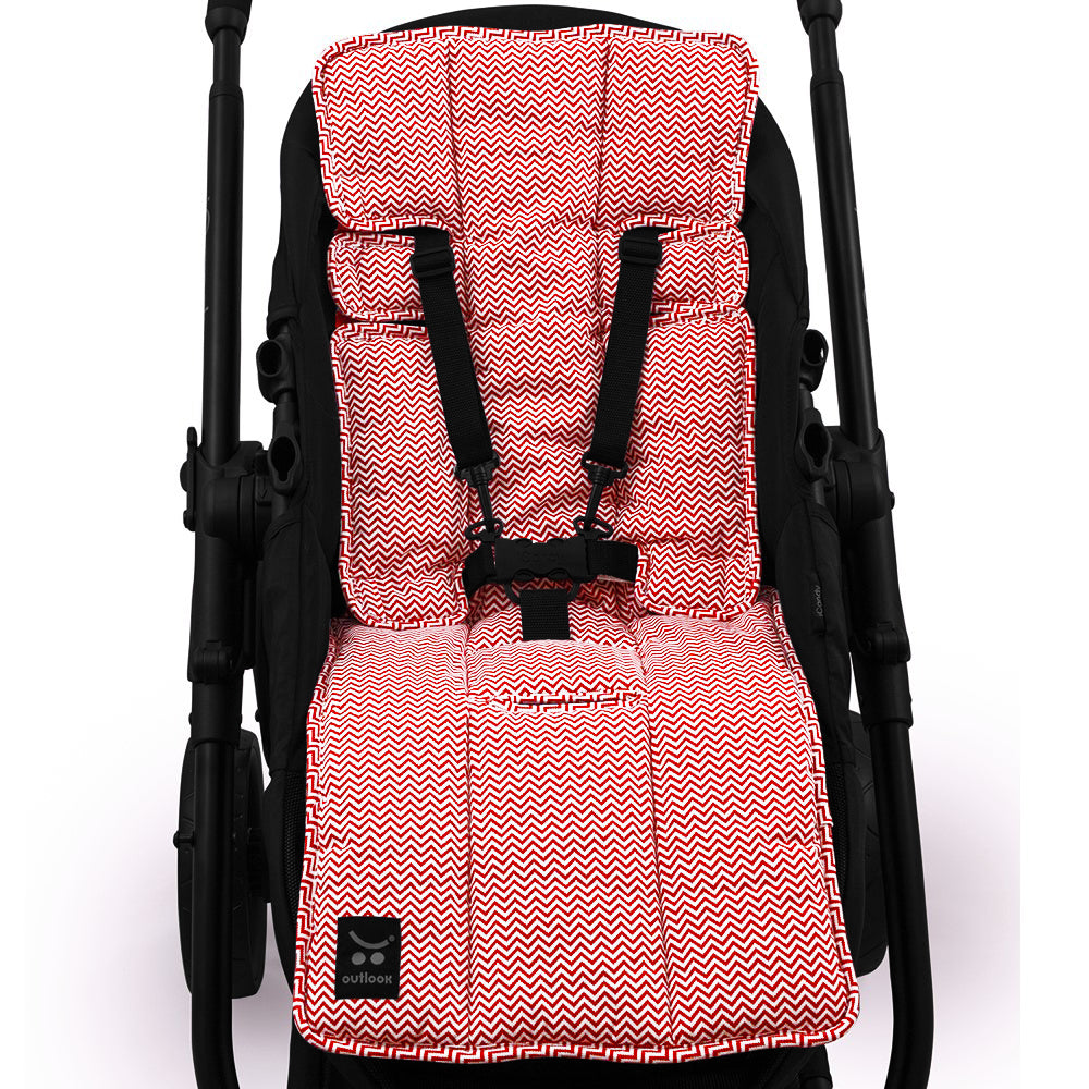 Pram Liner - Red Zig Zag - Outlook Baby