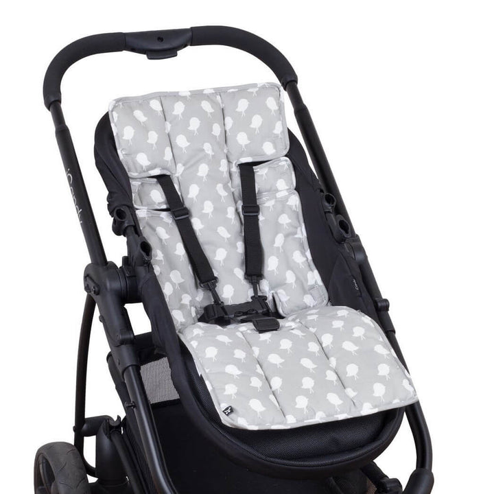 4 Piece Pram Liner Set Grey Birds Outlook Baby