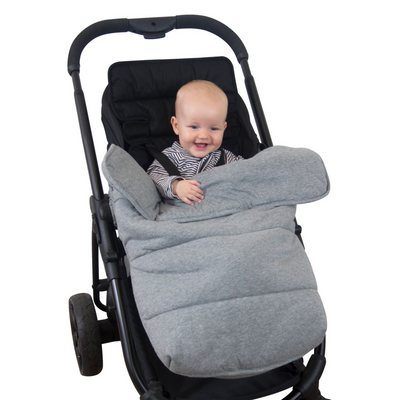 Universal Stay-Put Pram Quilt/Footmuff - Light Grey - Outlook Baby