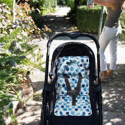 Pram Liner with built in head support - Indigo Rain - Outlook Baby