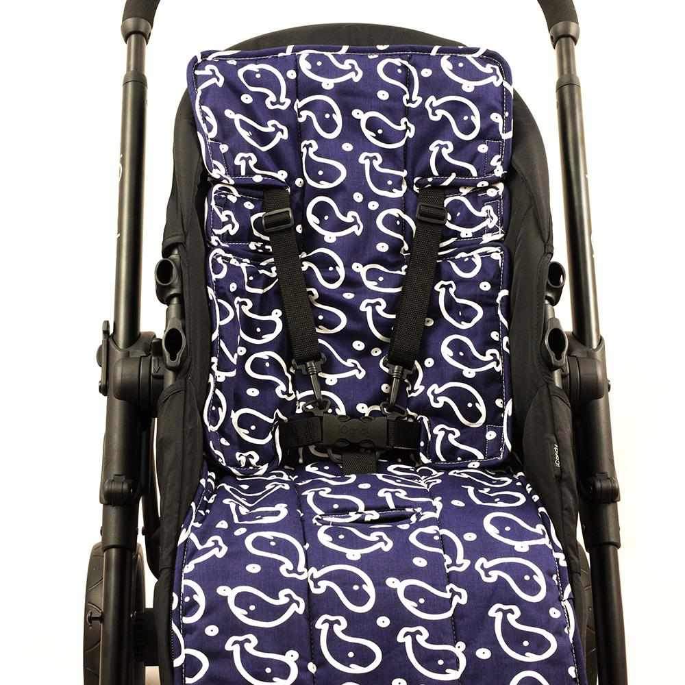 Pram Liner - Navy Whales - Outlook Baby