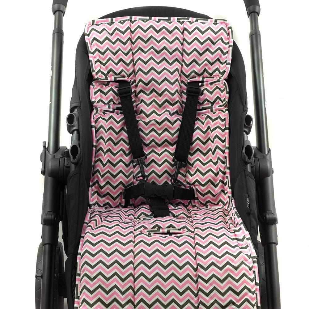 Pram Liner - Pink Mini Chevron - Outlook Baby