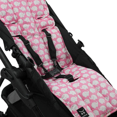 Cotton Pram Liner - Pink Elephants - Outlook Baby