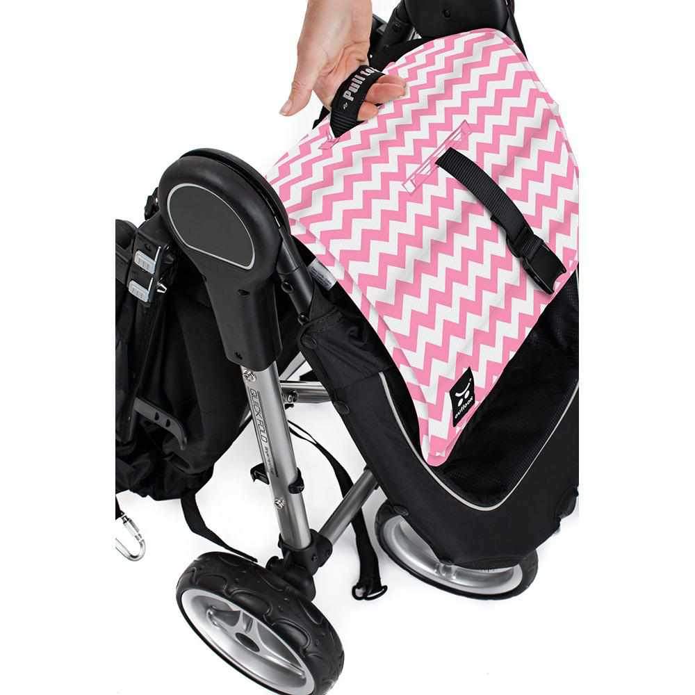 Cotton Pram Liner Pink White Chevron Outlook Baby