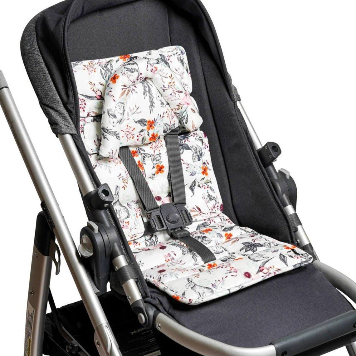 Mini Pram Liner with adjustable head support - Enchanted Bunnies