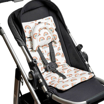 Mini Pram Liner with adjustable head support - Rainbows