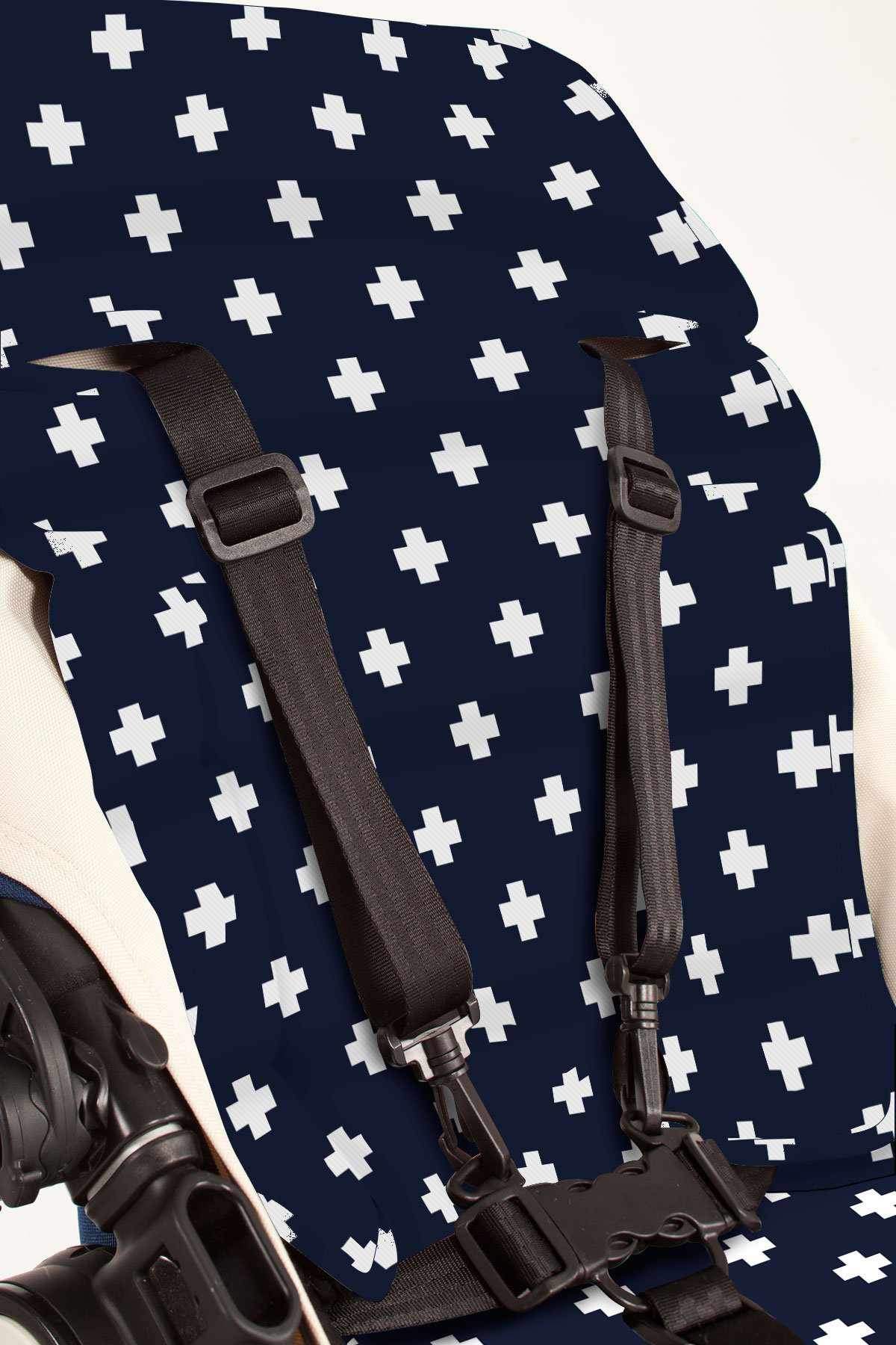 Pram Liner - Navy Crosses - Outlook Baby