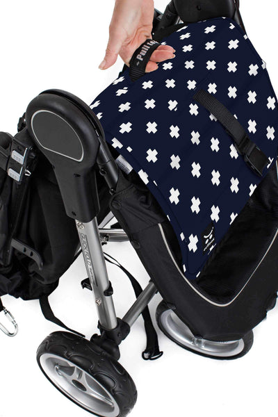 Pram Liner - Navy Crosses - Outlook Baby