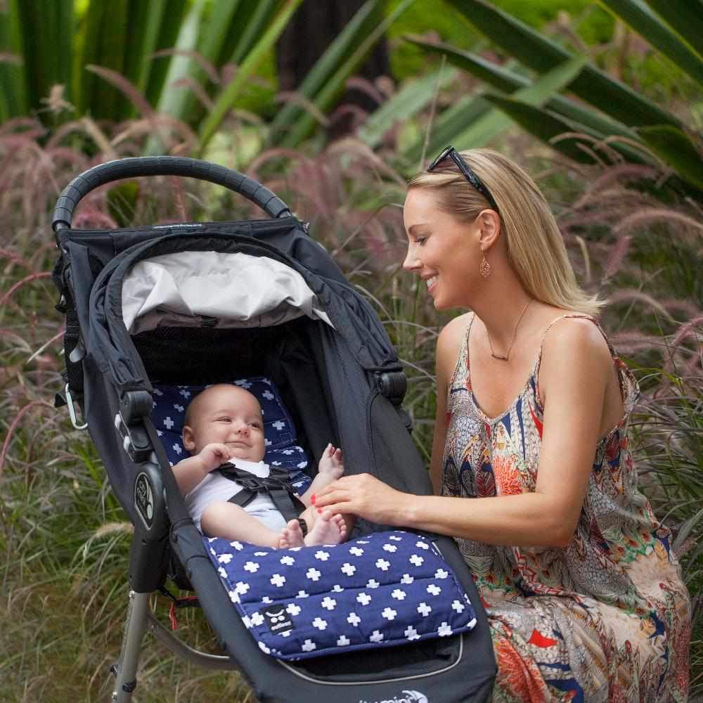 Pram Liner - Navy Crosses - Outlook Baby